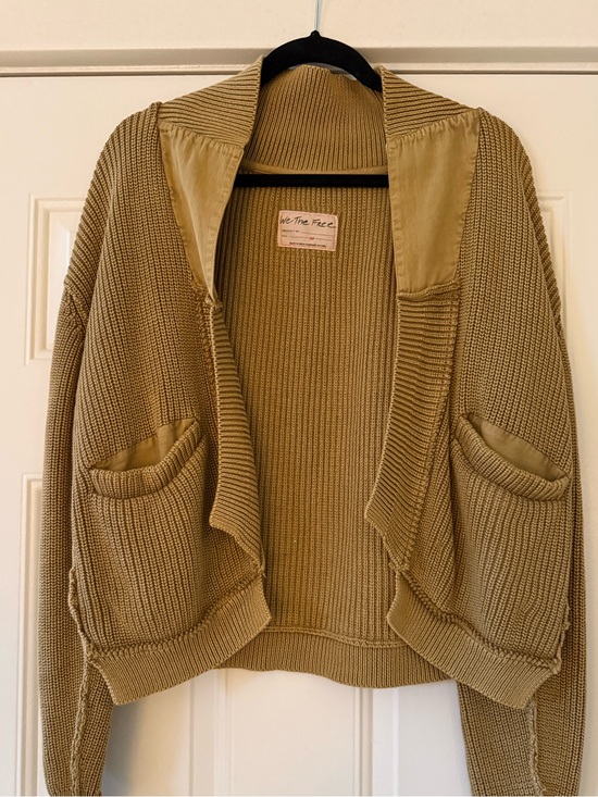 We The Free Sweaters - FREE PEOPLE open khaki cardigan